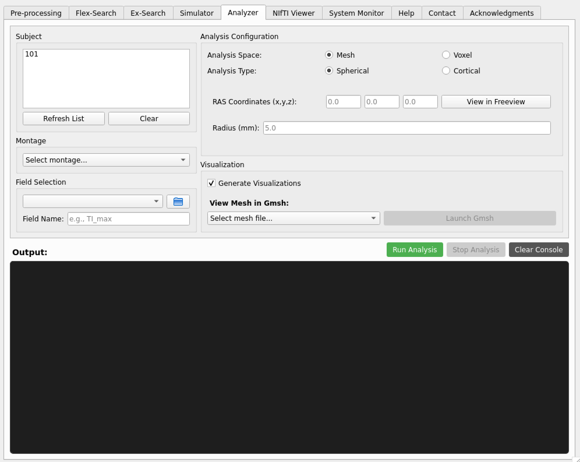 Analysis UI